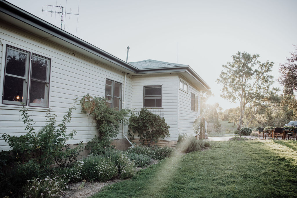 Northern side of the Farmhouse captures the afternoon sun.